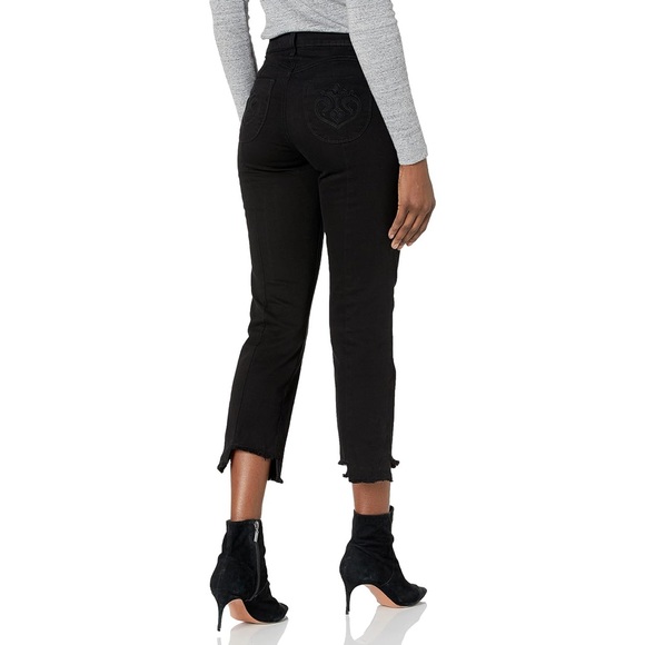 Siwy Women’s High Waist Slim Straight Flare Jeans Cropped Asymmetrical Hem - Picture 2 of 12